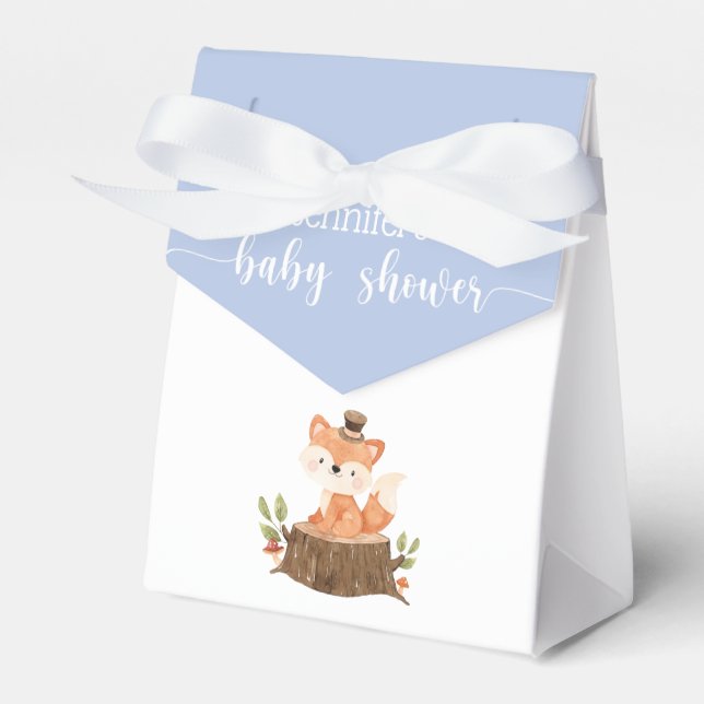 Ballotins Cute Woodland Animal Bleu Bébé Garçon Douche (Verso)