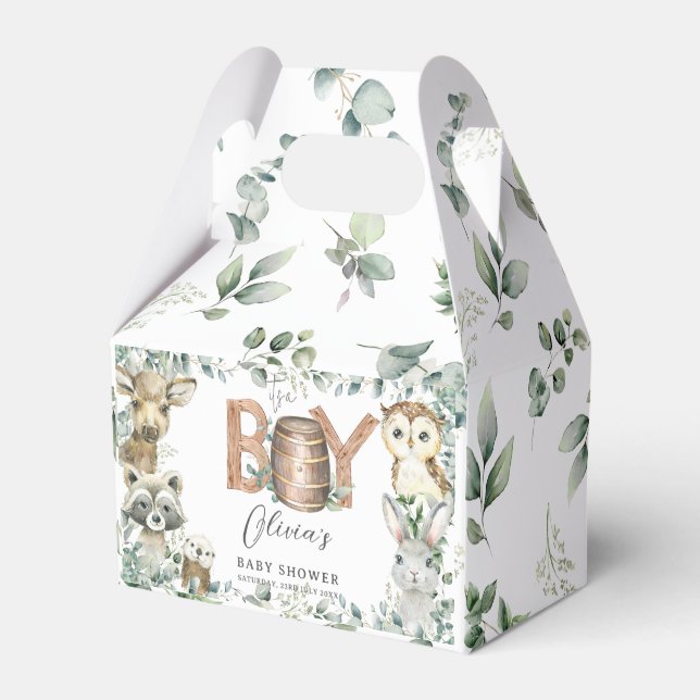 Ballotins Cute Woodland Animaux Végétation Boy Baby shower (Verso)