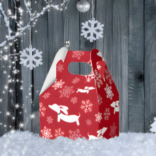 Ballotins Dachshund Noël Cadeau Ballotin Snowflakes