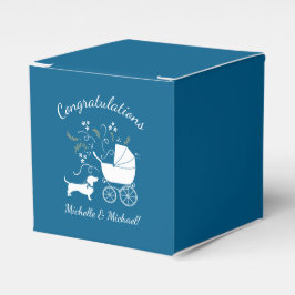 Ballotins Dachshund Wiener Chien Baby shower Blue Boy