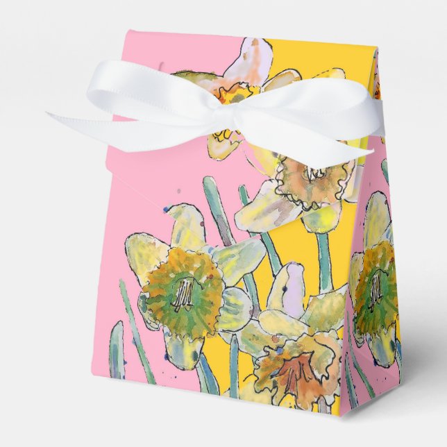 Ballotins Daffodil Fleur Peinture florale Anniversaire Art r (Verso)