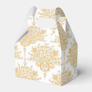 Ballotins Damas Floral jaune or et blanc