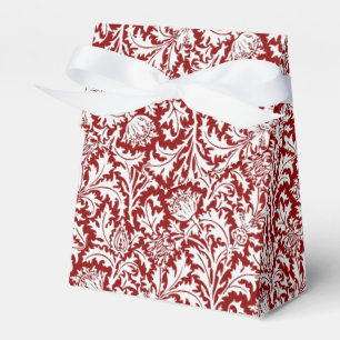 Ballotins Damassé de chardon William Morris, rouge foncé et