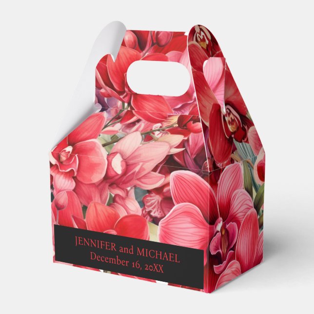 Ballotins d'aquarelle des orchidées rouges (Verso)