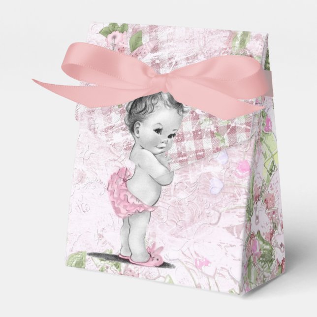 Ballotins de Baby shower rose et vert doux (Verso)