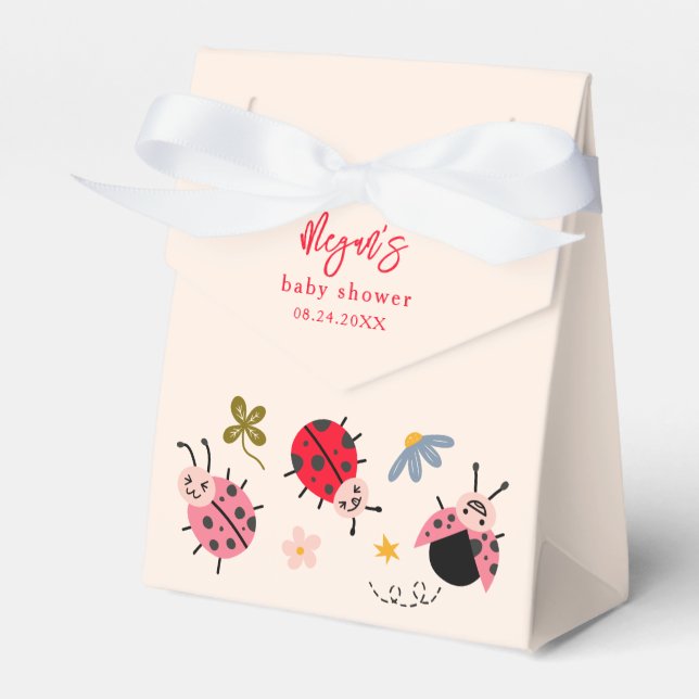 Ballotins de Baby showers Fleurs sauvages Ladybug (Verso)