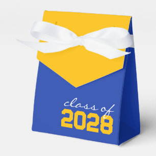 Ballotins de diplômes bleu et jaune d'or