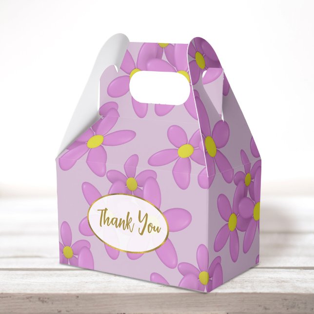 Ballotins de Merci rose (A cute pink floral favor box just for you. Add your name!)