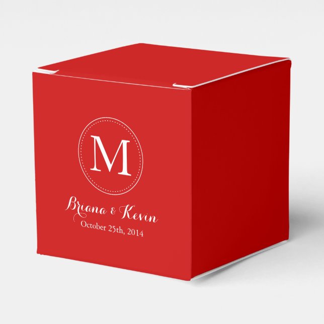Ballotins de monogramme couleur rouge personnalisé (Verso)