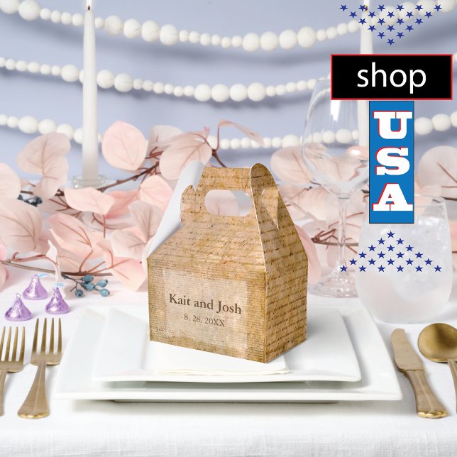 Ballotins Déclaration d'indépendance 📜 1776 Vintage (patriotic wedding favor box)