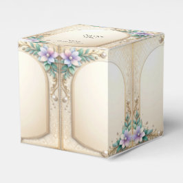 Ballotins Decorative Floral Frame with Pearls Favor Box