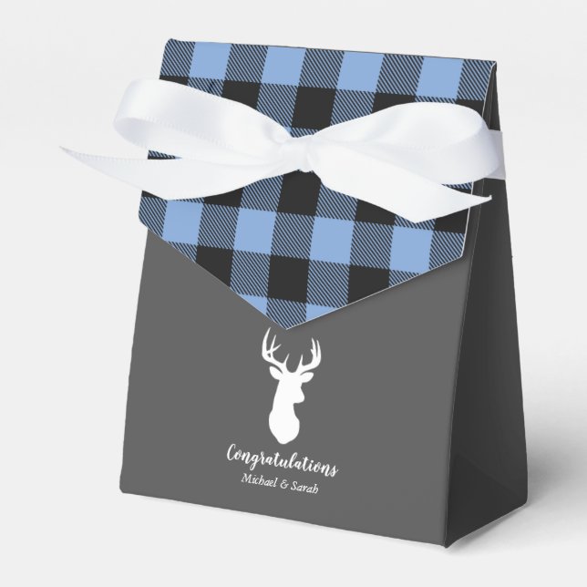 Ballotins Deer Hunter Lodge Baby shower Antlers Boy Blue (Verso)