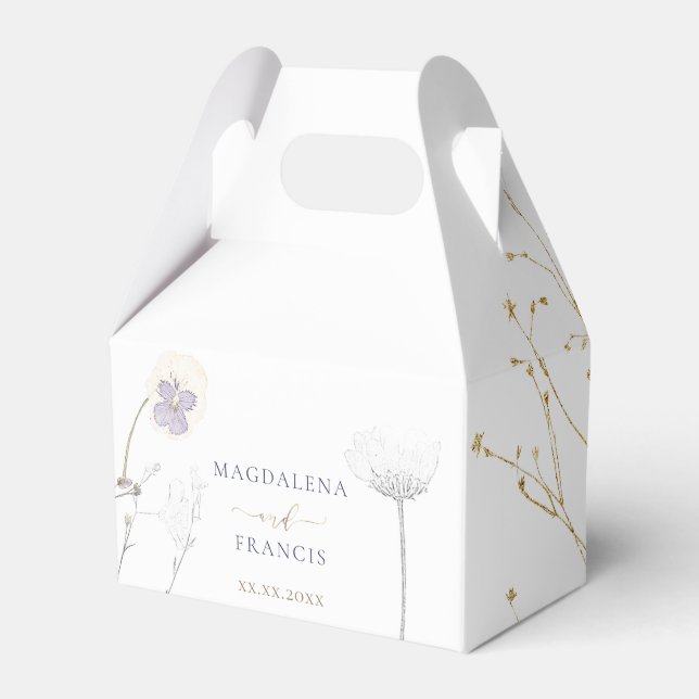 Ballotins délicate boîte de mariage fleur sauvage (Verso)
