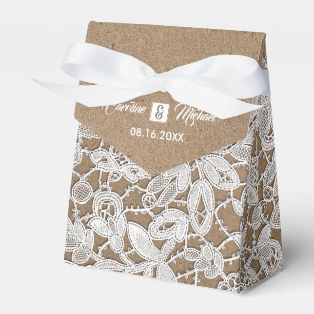 Ballotins Dentelle blanche | Boîtes préférées de mariage en  (Verso)