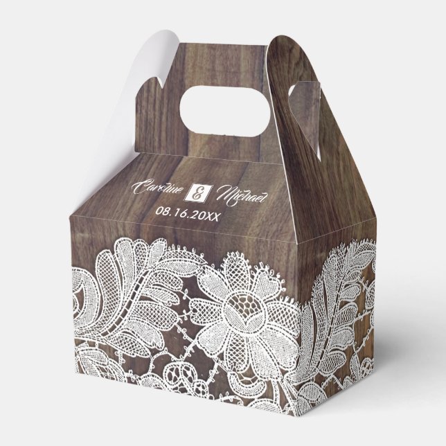 Ballotins Dentelle blanche | Mariage en bois de grange (Verso)