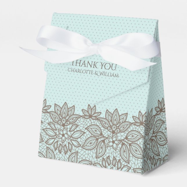 Ballotins Dentelle florale et boîte cadeau Pois Favoriser (Verso)