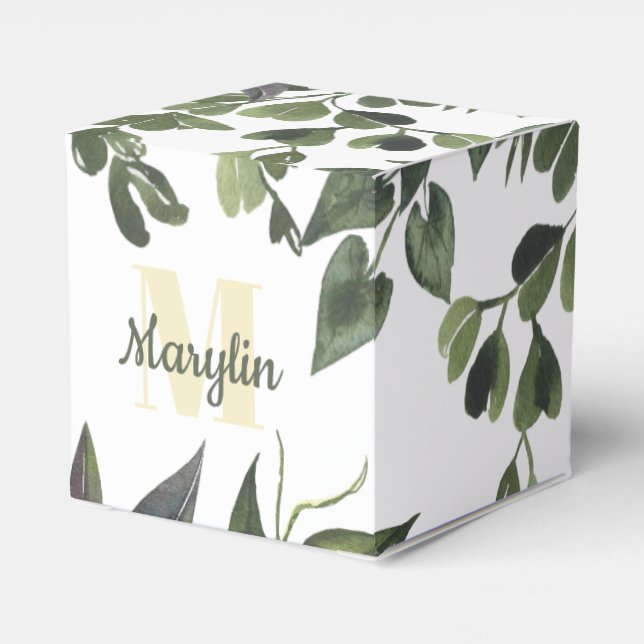 Ballotins Design minimaliste à feuillage tropical Monogramme (Arrière)