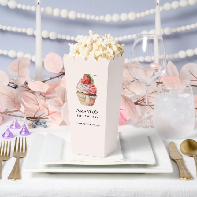 Ballotins Dessert de fraise Cupcake Anniversaire Merci (Mariage)