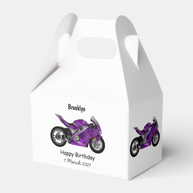 Ballotins Dessin de moto de sport violet (Verso)