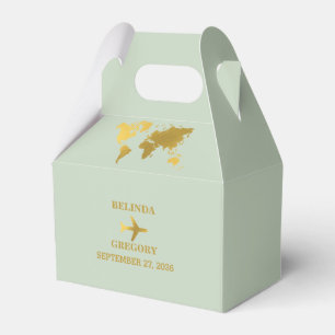 Ballotins Destination Mariage Monde Passport Sage Vert Or