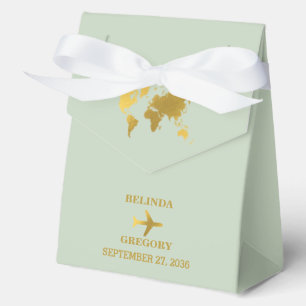 Ballotins Destination Mariage Monde Passport Sage Vert Or