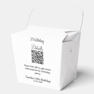 Ballotins Détails de fête d'anniversaire par scan QR moderne