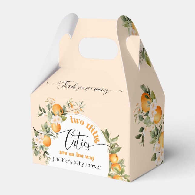 Ballotins Deux petites cuties jumeaux citrus baby shower (Verso)