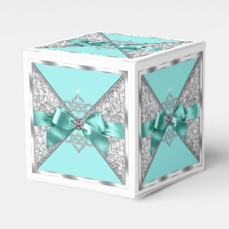 Ballotins Diamants blancs Turquoise bleu sucré 16 Anniversai