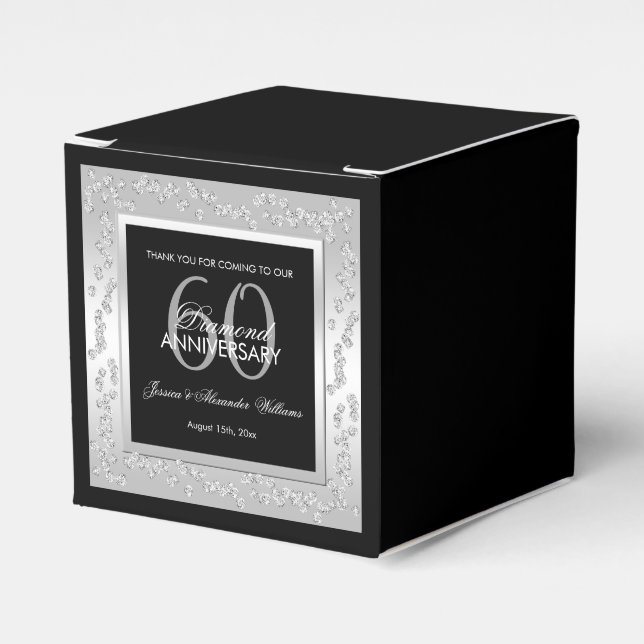 Ballotins Diamants d'argent élégant 60e anniversaire de Mari (Verso)