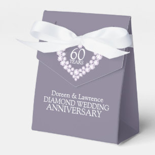 Ballotins Diamond coeur mariage 60 ans merci ballotin