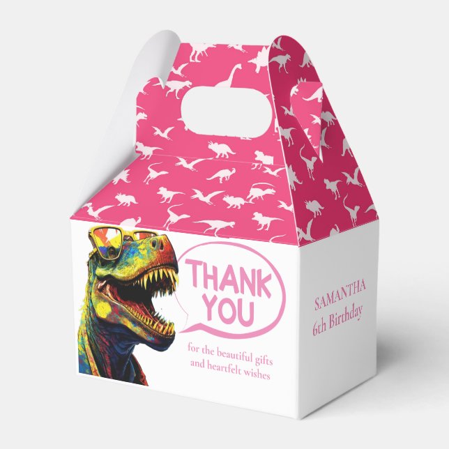 Ballotins Dino Jurassic Jungle enfants rose (Verso)
