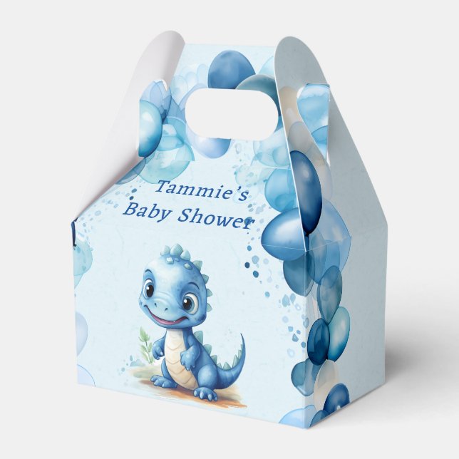 Ballotins Dinosaure Bleu Et Ballons Baby shower Garçon (Verso)