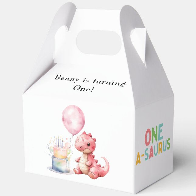 Ballotins Dinosaure Peint Rouge Un A Saurus Anniversaire (Verso)