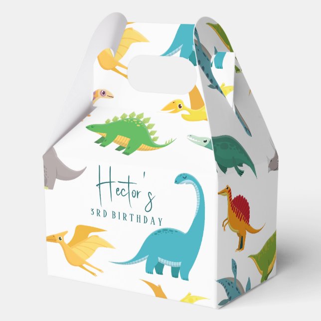 Ballotins 🦖 🎉 Dinosaure-Thème Parti Favorisent Les Boîtes (Recto)
