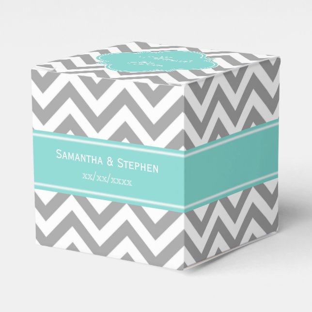 Ballotins Dk Gray White LG Chevron Turquoise (Verso)
