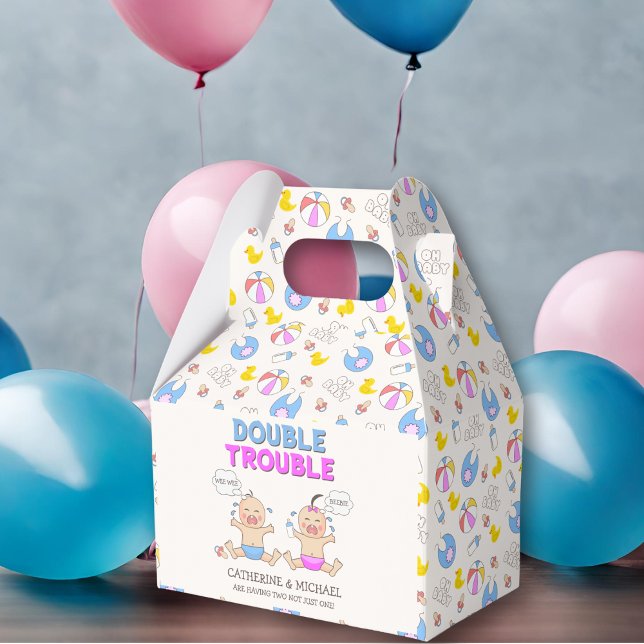 Ballotins Double Trouble Twin Boy & Girl Baby shower (Créateur téléchargé)