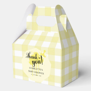 Ballotins Douce Baby Shower Fille Jaune Gingham Pastel