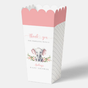 Ballotins Douce éléphant floral rose Fille Baby Shower