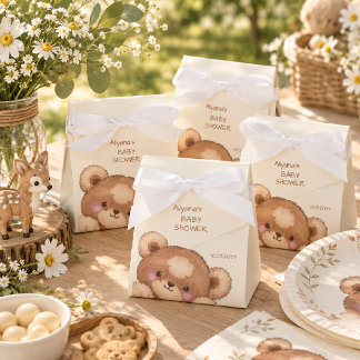 Ballotins Douce Fête de Naissance Ourson en Aquarelle en For