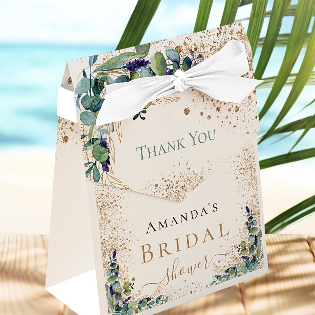 Ballotins Douche nuptiale eucalyptus parties scintillant mer (Créateur téléchargé)