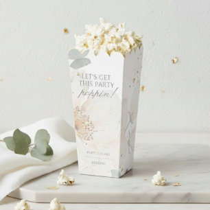 Ballotins Doux ivoire   Popcorn de mariage floral aquarelle 