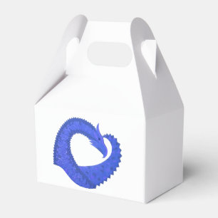 Ballotins Dragon de coeur bleu sur blanc