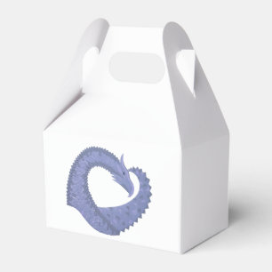 Ballotins Dragon de coeur gris bleu sur blanc