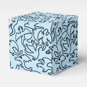 Ballotins Dragons noirs motif contour.b L BG bleu