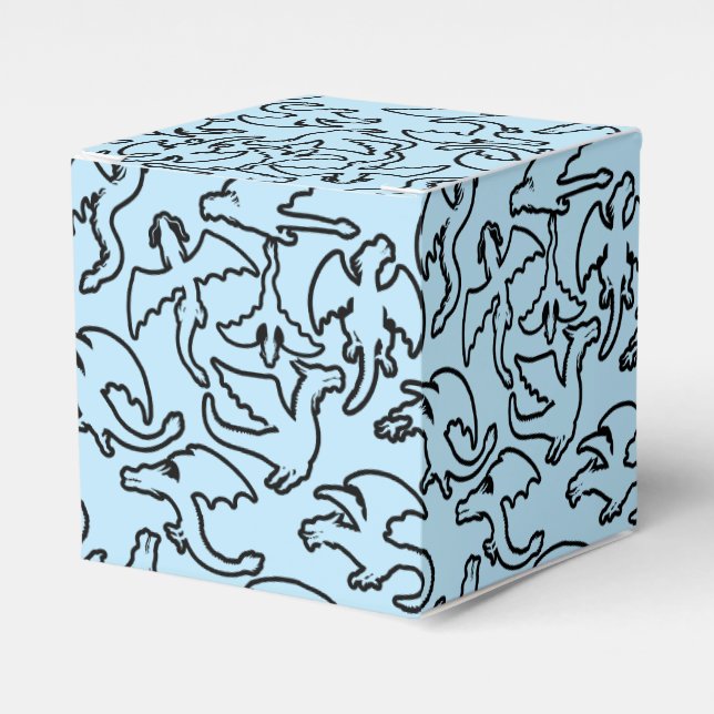 Ballotins Dragons noirs motif contour.b L BG bleu (Verso)