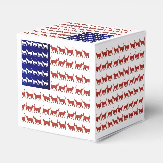 Ballotins Drapeau 4 juillet chat rouge blanc et bleu (Arrière)