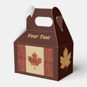 Ballotins Drapeau Canadien Sur L'Écorce De Birch Intérieur