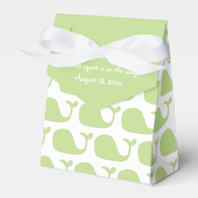 Ballotins du Baby shower à thème Baleine verte (Verso)