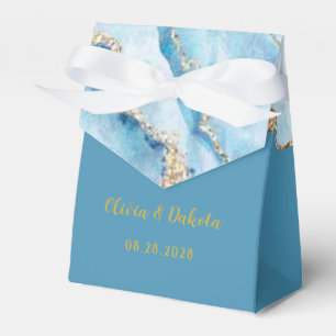 Ballotins Dusty Blue and Gold Agate Mariage personnalisé