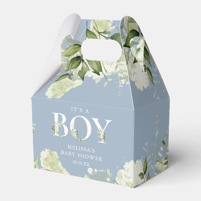 Ballotins Dusty Blue C'Est Un Garçon Baby shower de verdure (Verso)